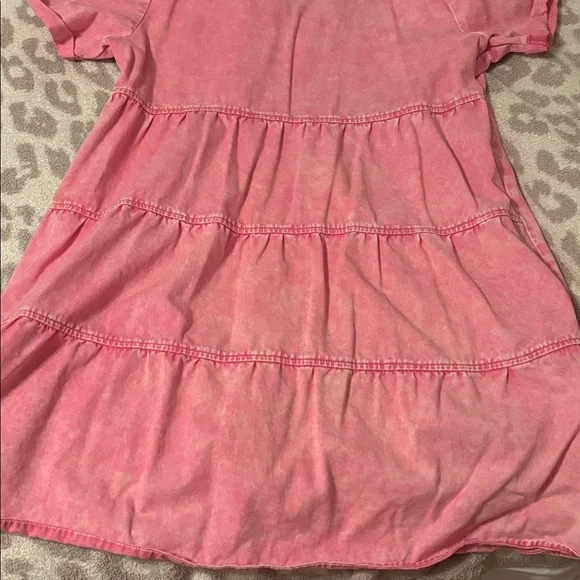 Pink denim dress- fits size Large - Picture 4 of 4